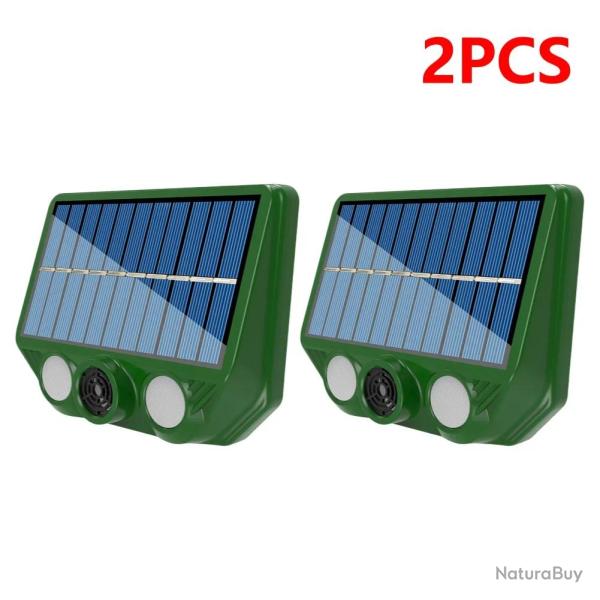 Repulsif Solaire Sonore + LED pour Oiseaux & Animaux, Modele: E