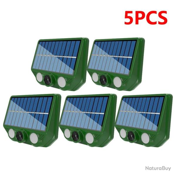 Repulsif Solaire Sonore + LED pour Oiseaux & Animaux, Modele: H
