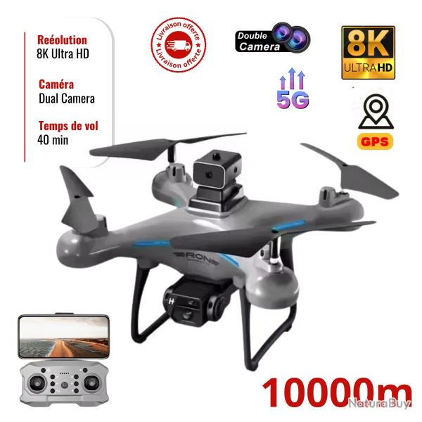 Drone KY102 8K HD Double Cam�ra GPS Pliable avec �vitement Obstacles - PROMO