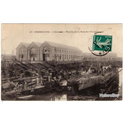 Cpa - Cherbourg Manche Arsenal Maritime Le Poste Des Torpilleurs - N