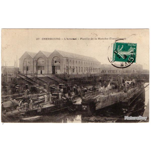 CPA -  CHERBOURG - L'Arsenal DE LA Manche ( Torpilleurs )  N�1356