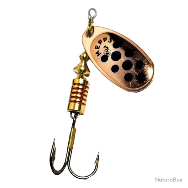 Cuiller Tournante Mepps Aglia Cuivre Points Noirs 8g 4