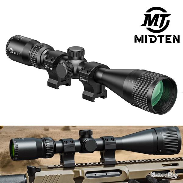 MidTen 4-12X44 AO JackalHowl W01 porte de fusil 1 pouce Tube 20mm LIVRAISON GRATUITE