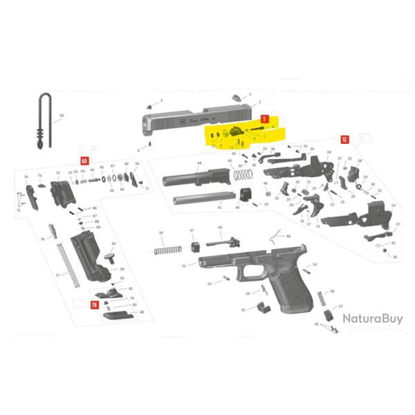 Kit piston blowback Glock 17 Gen5 T4E calibre 43 - Piece 5