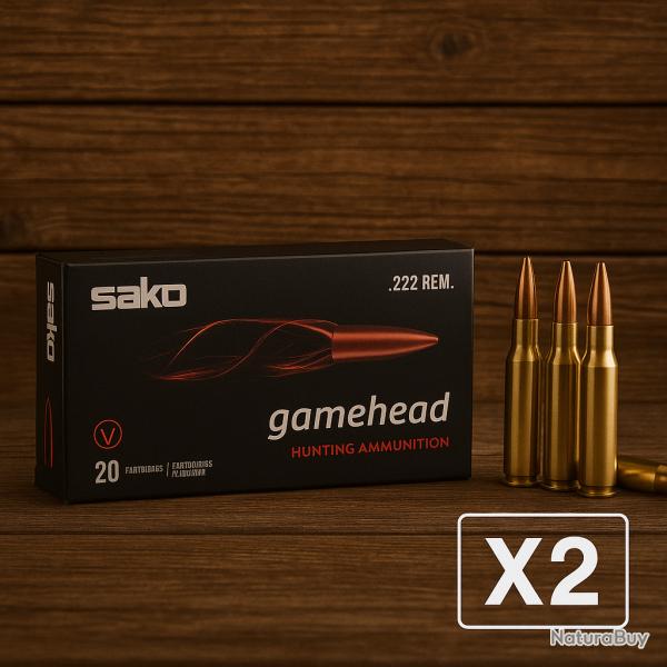 Munitions Sako 222 Rem. Gamehead SP 106g X2 boites - PROMOTION