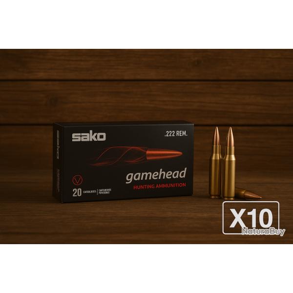 Munitions Sako 222 Rem. Gamehead SP 106g X10 boites - PROMOTION