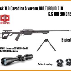 Pack TLD Carabine &agrave; verrou ATA TURQUA ALR - ATA 6.5 CREEDMORE + HAWKE Endurance 30 WA SF 6-24x50 Ret