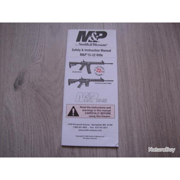 Document notice pour M&P 15- 22 Rifle Smith & Wesson