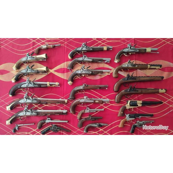 Grand lot de pistolets et rvolvers tout en catgorie D e) et f) en excellent tat quasi neuf