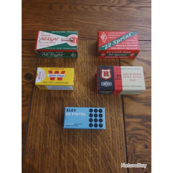 Munitions plusieurs botes de collection 22 lr