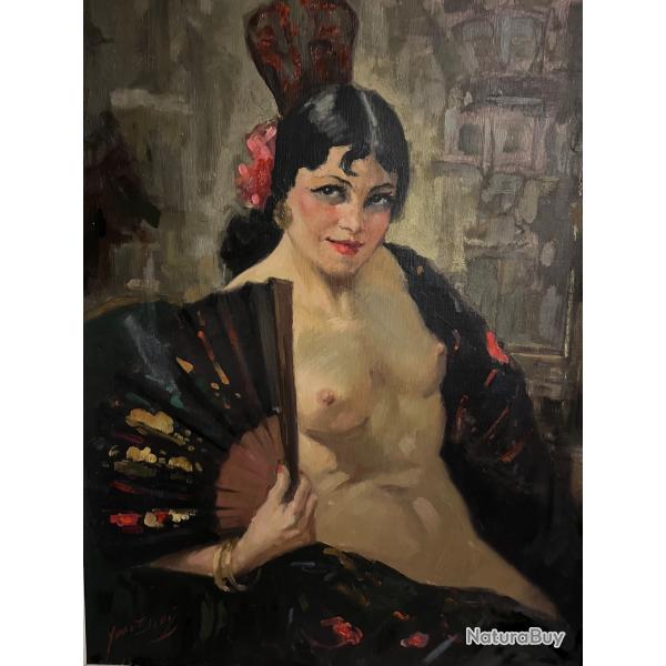 Yves Diey l'andalouse huile sur toile