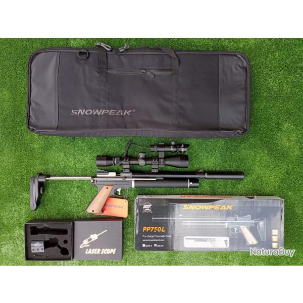PACK LASER ! Pistolet Snowpeak PP750L 5,5mm + Lunette 4 X 32 + Laser Rouge  RTJG1/3