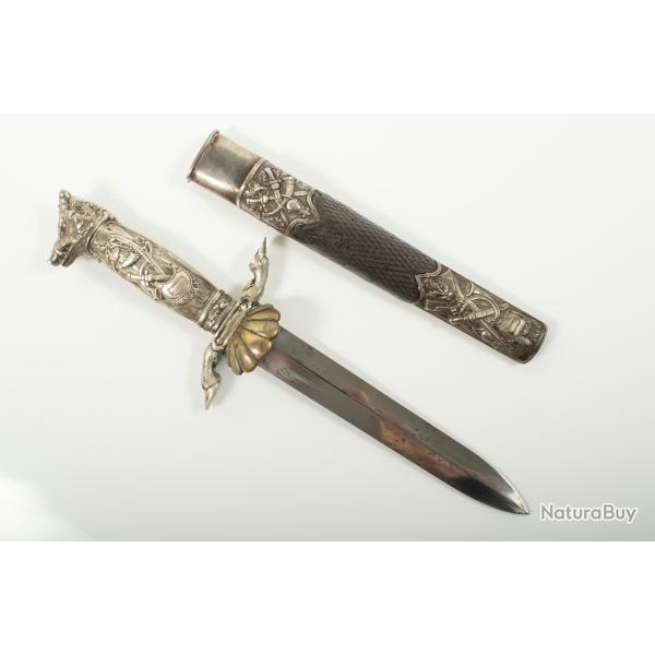 DAGUE / COUTEAU / POIGNARD DE CHASSE ALLEMAND OU AUTRICHIEN - MILIEU DU 19 SI�CLE
