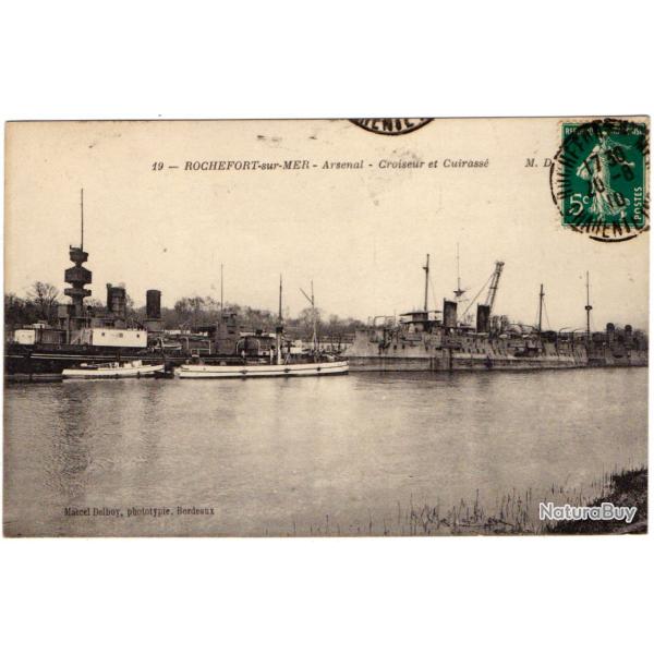CPA - Marine Militaire -ROCHEFORT -sur -MER -  Arsenal - Croiseur et Cuirasse-N�1382