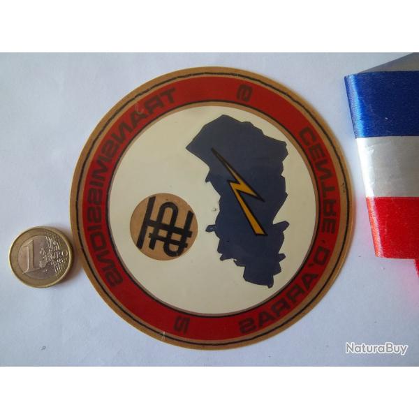 autocollant vintage transmissions militaire centre d'Arras