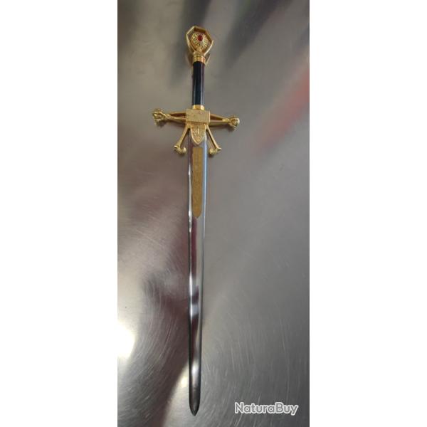 COUPE PAPIER (LETTRE) - �P�E OR / BLEU - NEUF