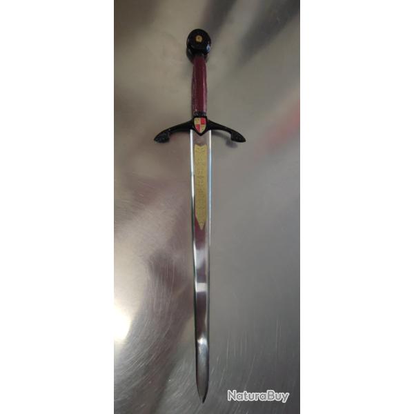 COUPE PAPIER (LETTRE) - �P�E INDON�SIENNE NOIR / ROUGE - NEUF