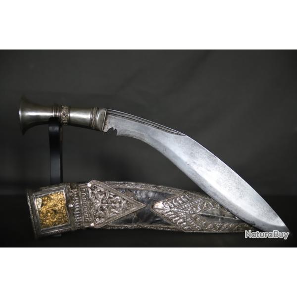 Couteau kukuri (kukri) de prestige dit kotimora - Npal, 19me sicle