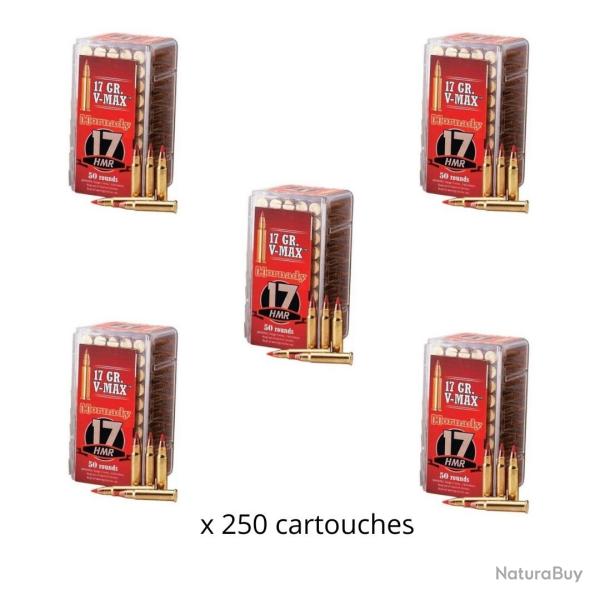 Munitions HORNADY v-max rimfire varmint express cal.17hmr 17gr par 250