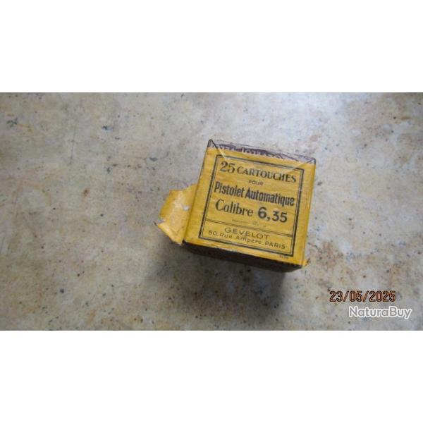 boite 6.35 perc�es 25 acp munitions neutra neutralis�es percut�es Gevelot  mixte 25 ancienne