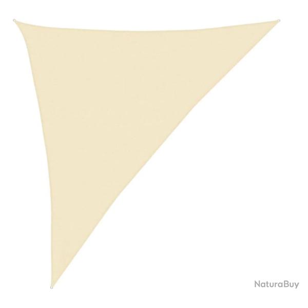 Voile d'ombrage triangulaire crme PEHD 3x4x5 m pour jardin et terrasse
