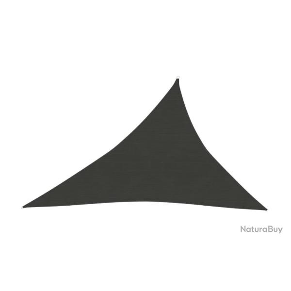 Voile d'ombrage triangulaire anthracite PEHD 3x4x5 m pour jardin et terrasse