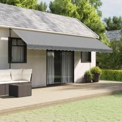 Tissu de remplacement de cantonni&egrave;re d'auvent rayure anthracite