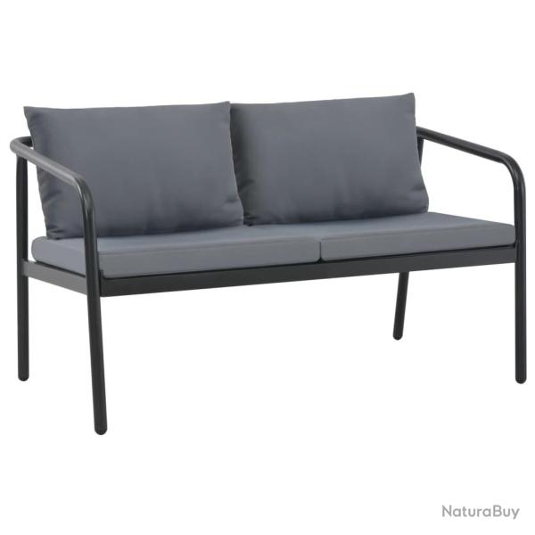 Canap� de jardin � 2 places avec coussins Gris Aluminium