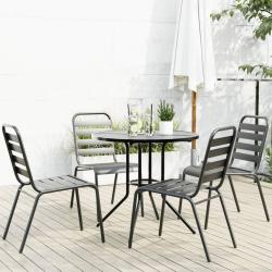 Ensemble de chaises de jardin empilables 5 pcs anthracite