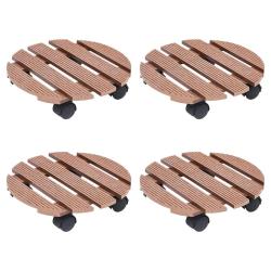 Chariots &agrave; plantes 4 pcs Marron &Oslash;30x7,5 cm WPC