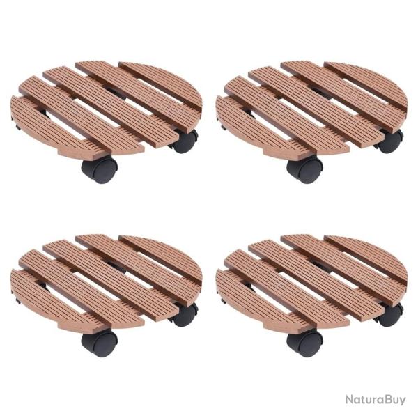 Chariots � plantes 4 pcs Marron �30x7,5 cm WPC