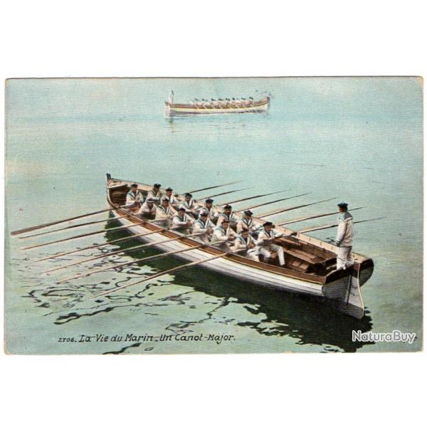 CPA - Marine Militaire -La Vie du Marin Un Canot -Major N�1392