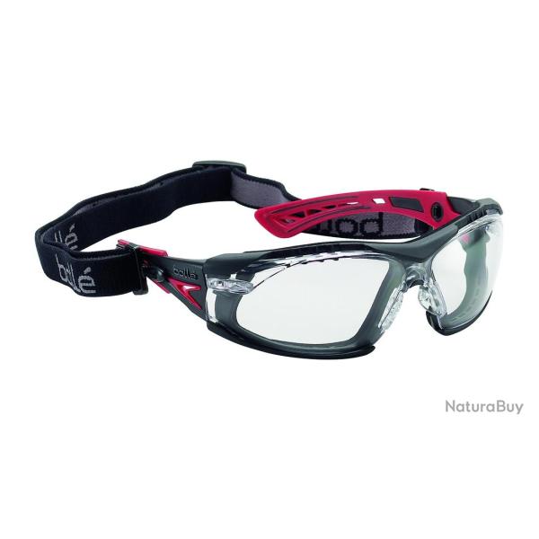 LUNETTES BOLLE RUSH+ PC TRANSPARENTES ROUGE - BOLL�