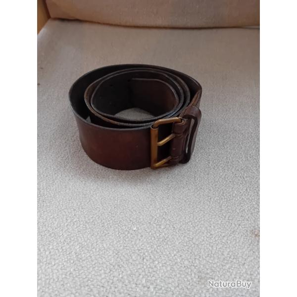 France WWII Ceinturon troupe cuir fauve mod�le 1903/14 Tamponn�