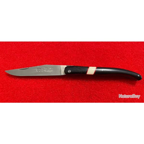 Couteau LAGUIOLE par la coutellerie LE SABOT : manche �B�NE insert D�FENSE IVOIRE DE PHACOCH�RE.