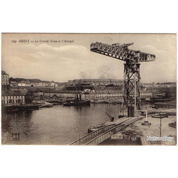 CPA - Marine Militaire - BREST - La Grande Grue et l'Arsenal N�1399