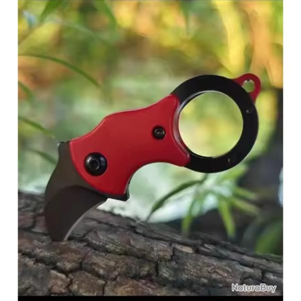 Superbe Mini couteau de poche en forme de griffe en acier 2Cr13