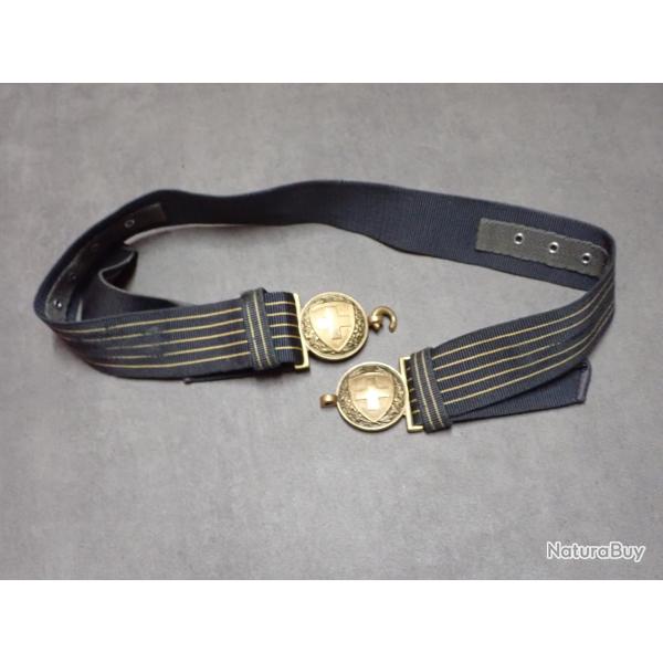 Ceinturon Officier Suisse en Excellent tat pour la dague de parade, ou le sabre. Boucles rondes