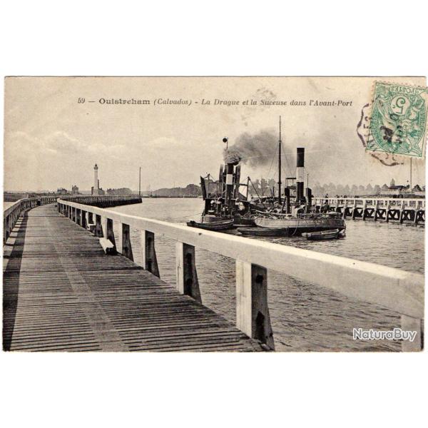 CPA - Marine - Ouistreham La Drague et la Suceuse dans l'Avant Port  N�227
