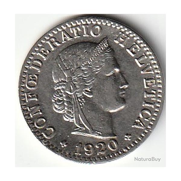 Pi�ce de Monnaie Suisse 20 centimes T�te de Libertas 1920