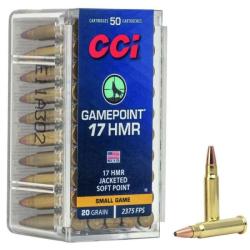 Balles CCI Gamepoint Jacket Hollow Point - Cal. 17 HMR - Boite de 50 - 17 HMR / Par 1