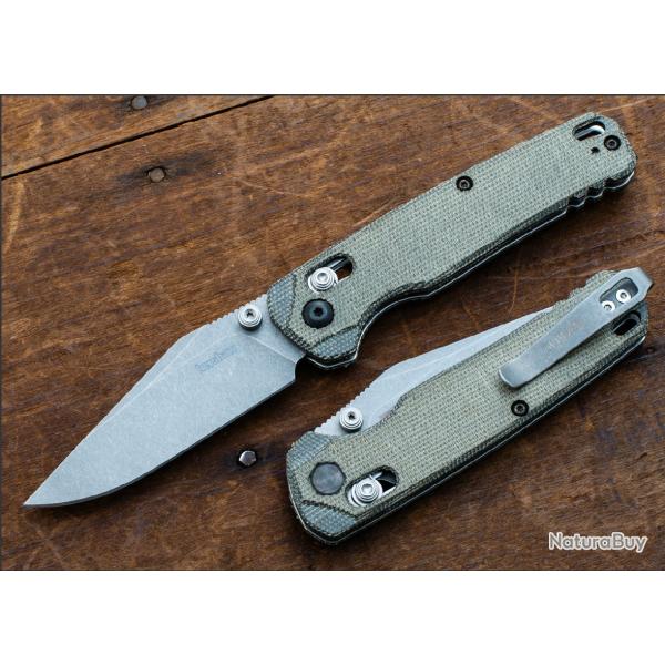 Couteau Kershaw Bel Air Green Lame Acier CPM-MagnaCut Manche Micarta DuraLock Clip Made USA KS6106 -