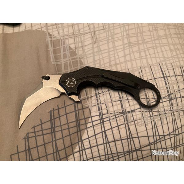 VEND COUTEAU WE KNIFE , INCISOR KARAMBIT TITANIUM FLIPPER KNIFE CPM-S35VN BLADE
