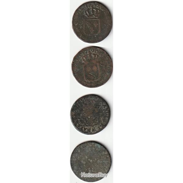 Monnaie Royale  France Lot De 4    LOUIS XVI Sol dit "� l'�cu"