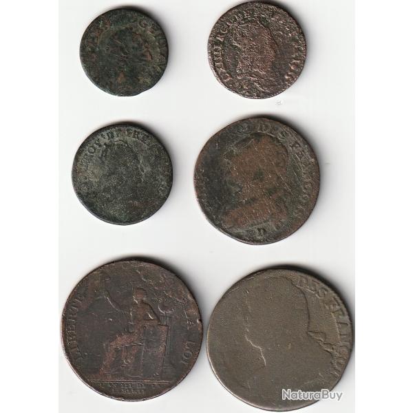 Monnaie Royale  France Lot De 6 Monnaies a identifier