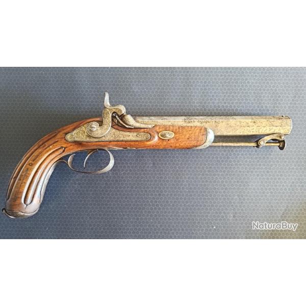 PISTOLET d'officier � percussion F. Faure Le Page Moutier � Paris