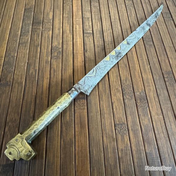 GRAND POIGNARD AFRIQUE NORD FLISSA ACIER LAITON