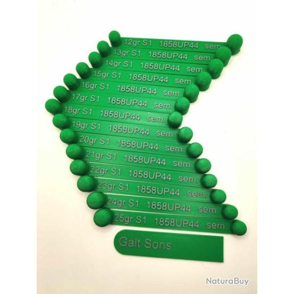 Kit de 8 doubles-dosettes pour remington 1858 calibre 36 + araseur