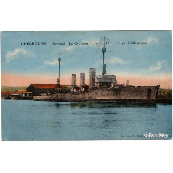 CPA -Marine Militaire-CHERBOURG-Arsenal-Le Croiseur "EmdenII" livre par l'Allemagne -N�230