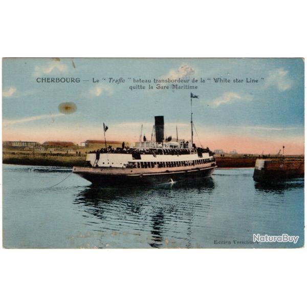 CPA -Marine - CHERBOURG -Le Trafic Bateau Transbordeur de la White dtar Line -N�229
